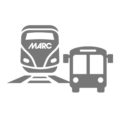 Bus and Train Icon Gray